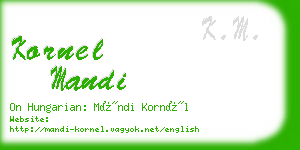 kornel mandi business card
